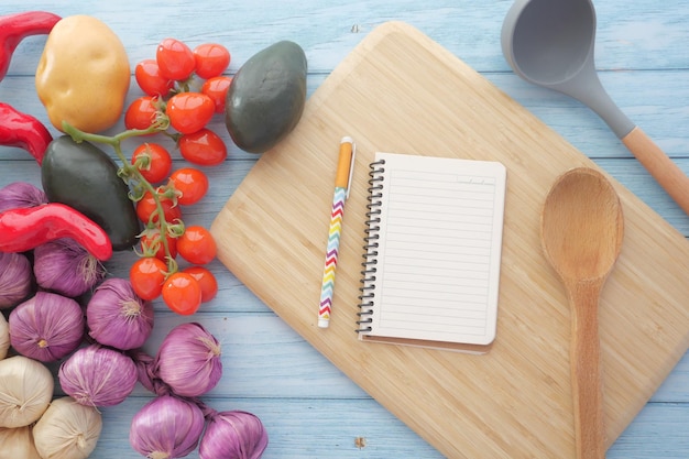 Zestaw składników i notatnik